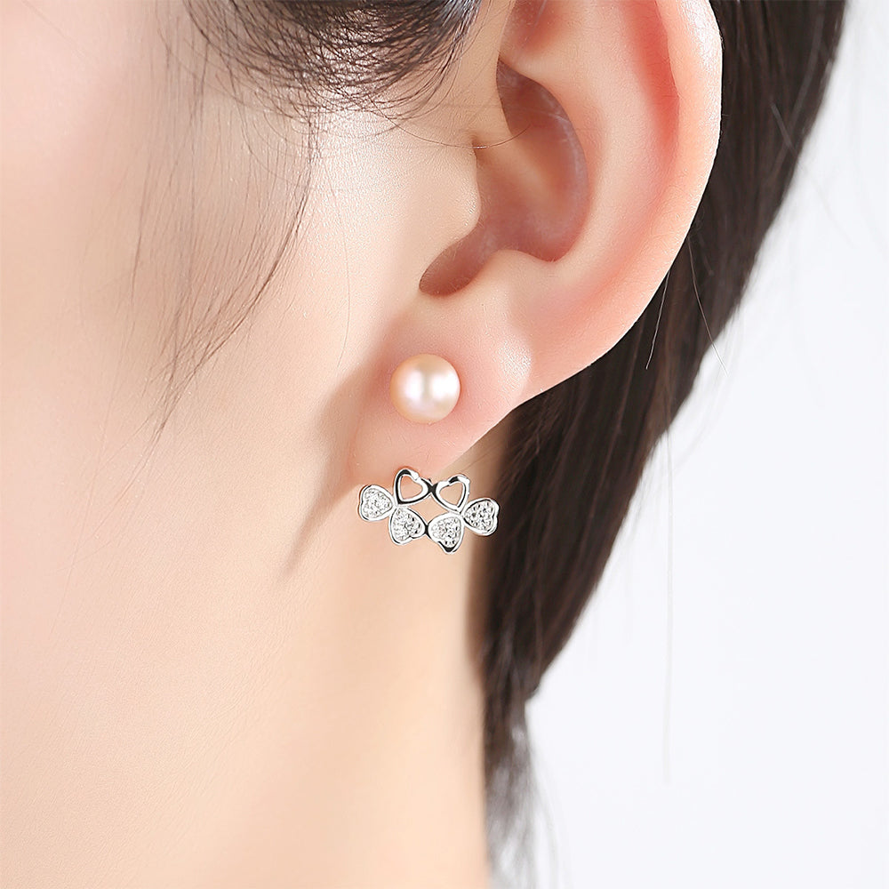 925 Sterling Silver Natural Pearl Drop Earrings Fashion Jewelry Gift for Women Girls