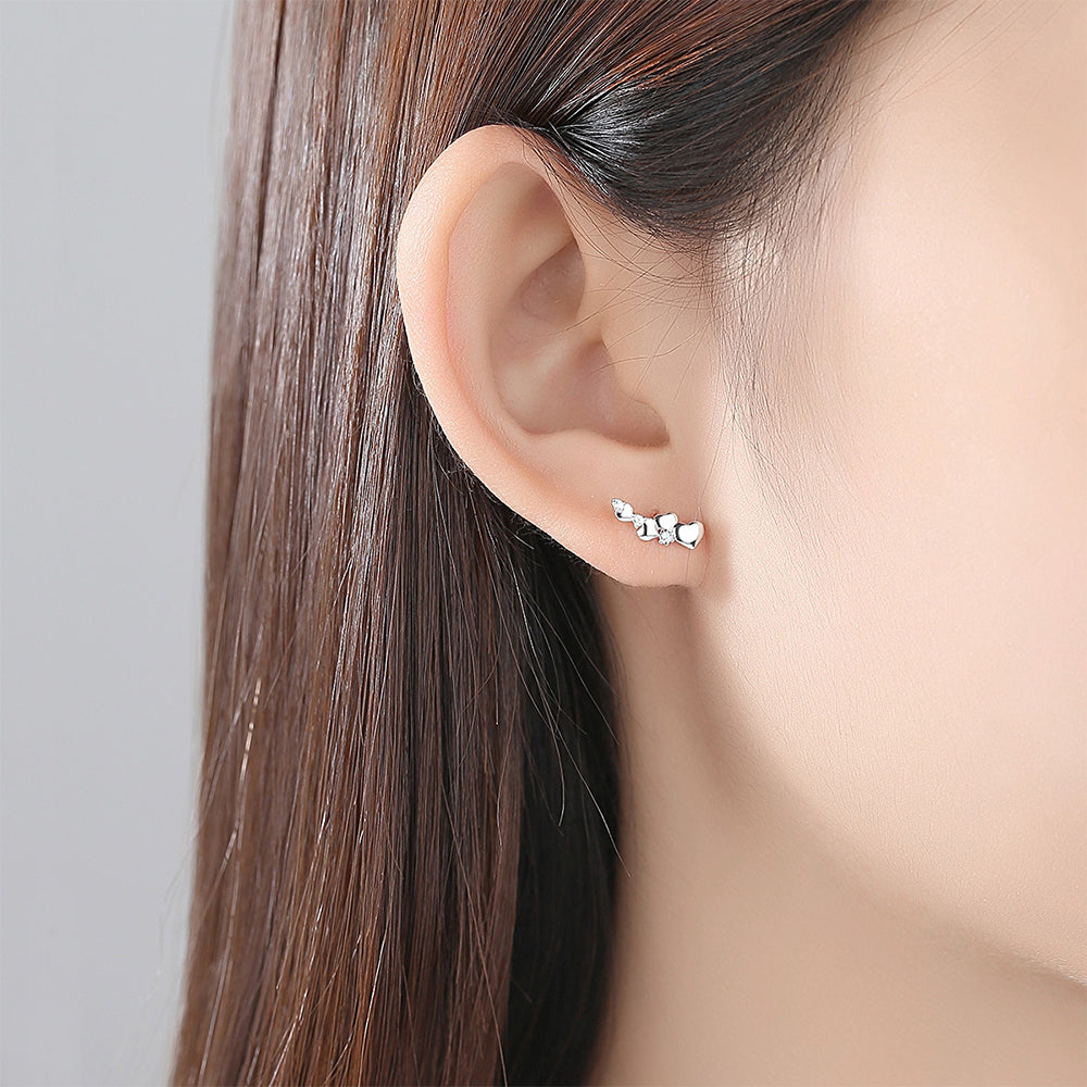 925 Sterling Silver Heart Earrings Fashion Jewelry Gift for Women Girls