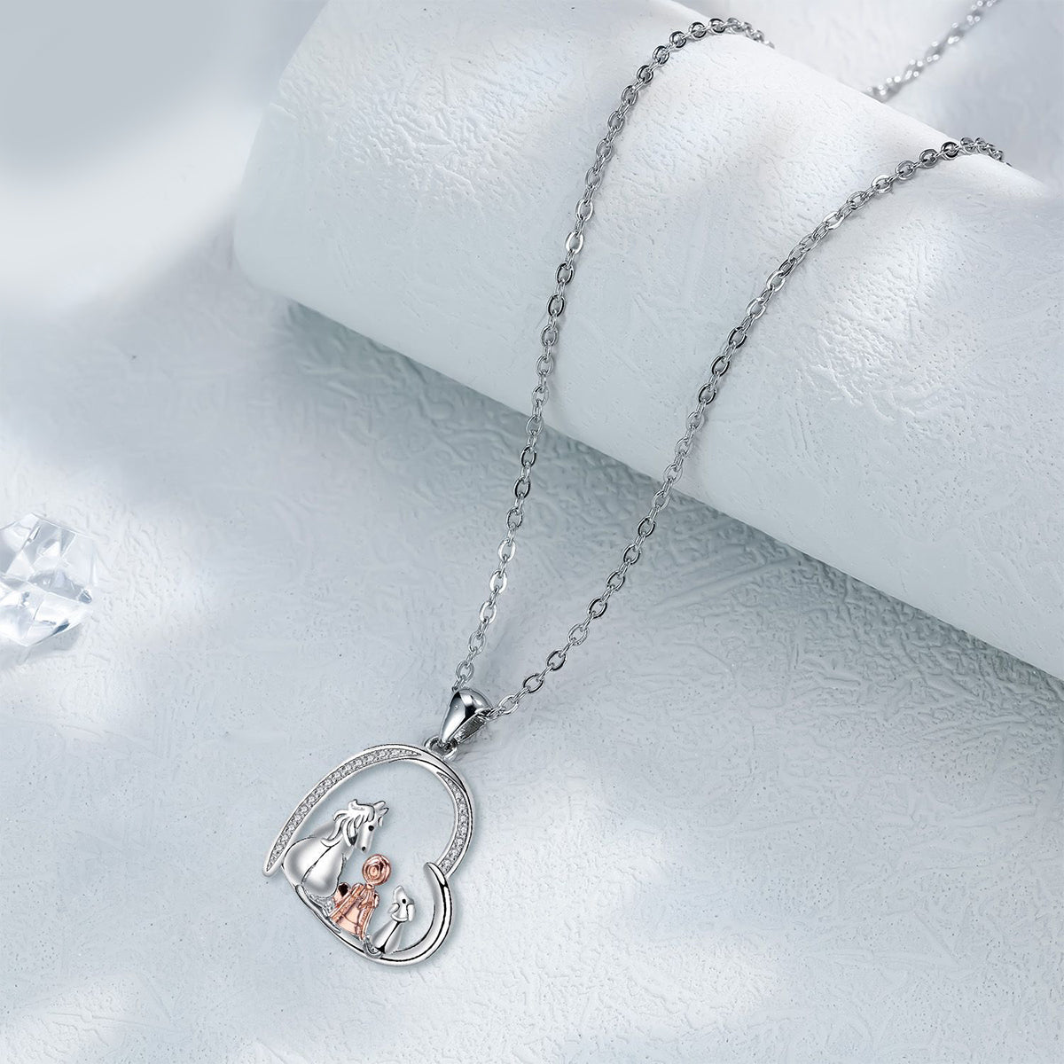 Copper With Silver/Rosgold Plated Heart Pendant Necklace