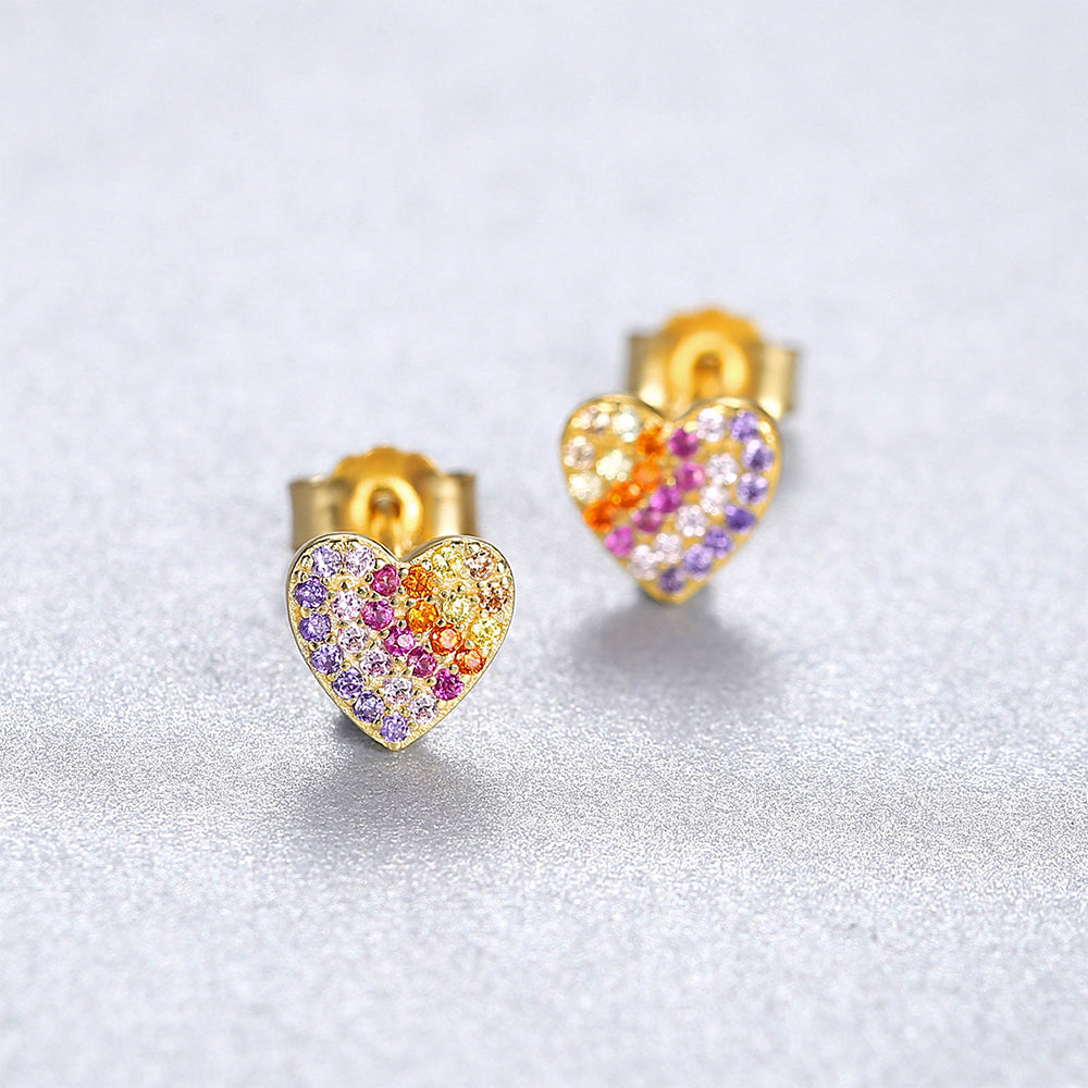 925 Sterling Silver Heart Earrings Fashion Jewelry Gift for Women Girls