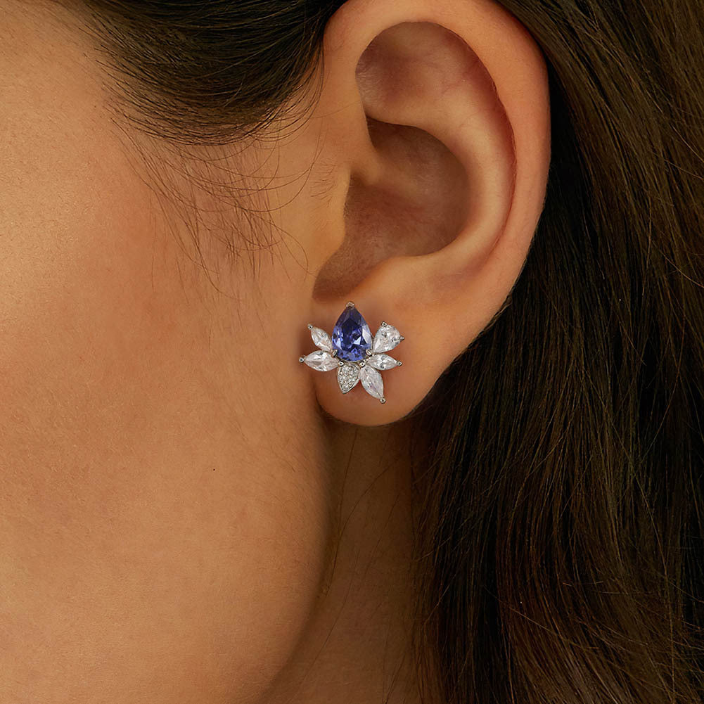 925 Sterling Silver Big Zircon Earrings