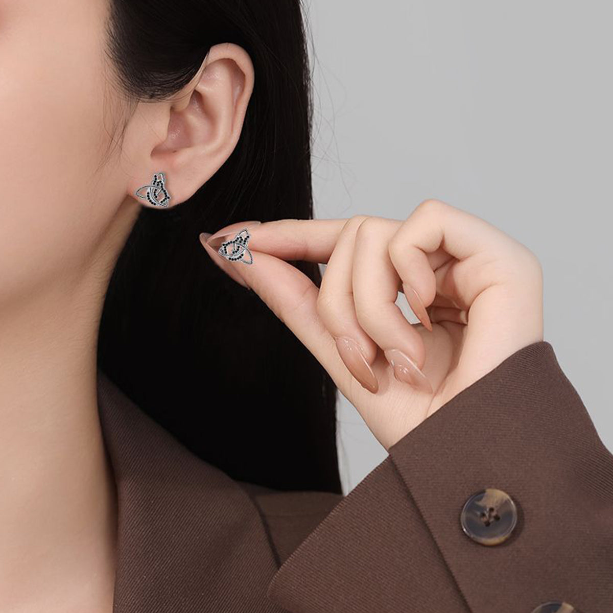 Copper With Silver Plated Fashion Jewelry Knot Earrings