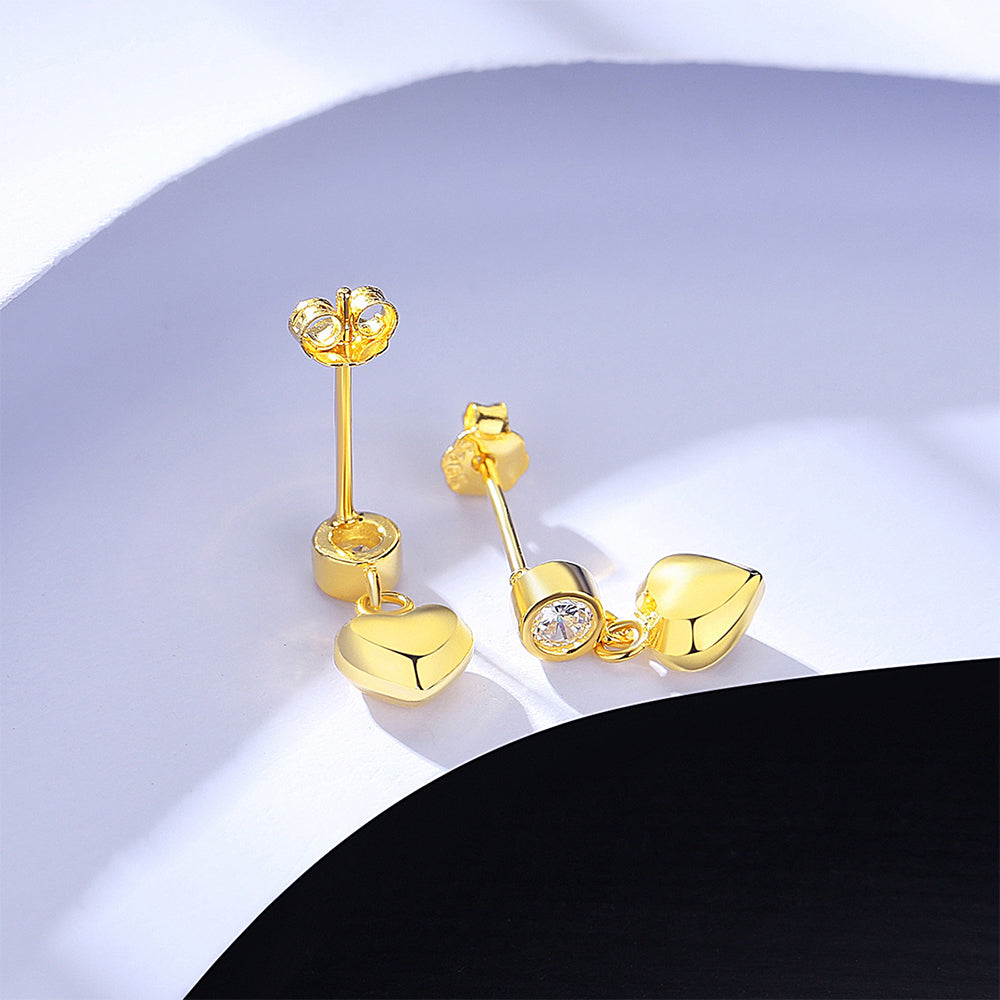 925 Sterling Silver Heart Earrings Fashion Jewelry Gift for Women Girls