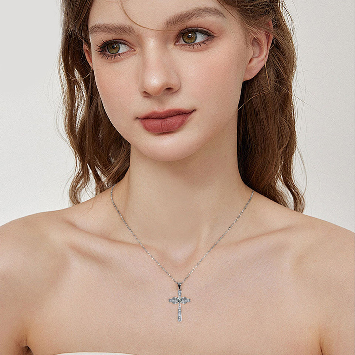 Copper With Silver Plated Cross Pendant Necklace