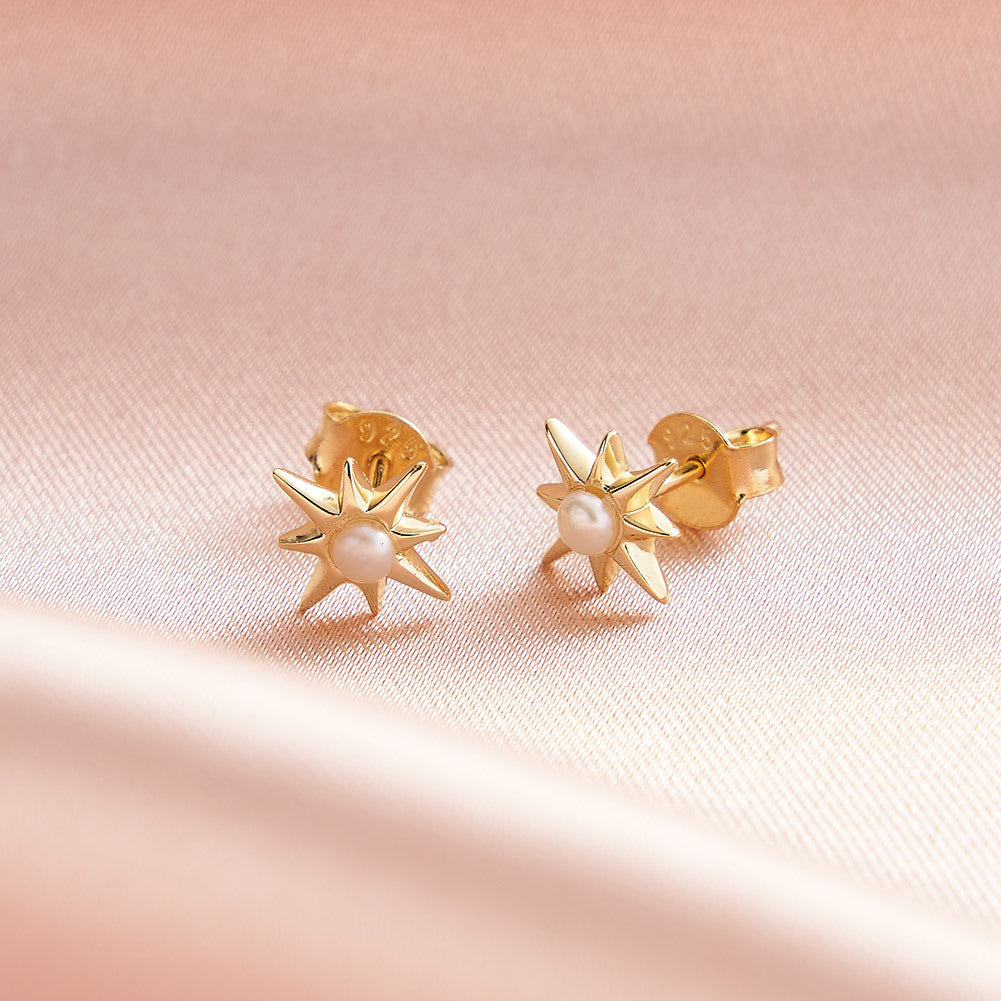 925 Sterling Silver Natural Pearl Earrings Fashion Jewelry Gift for Women Girl