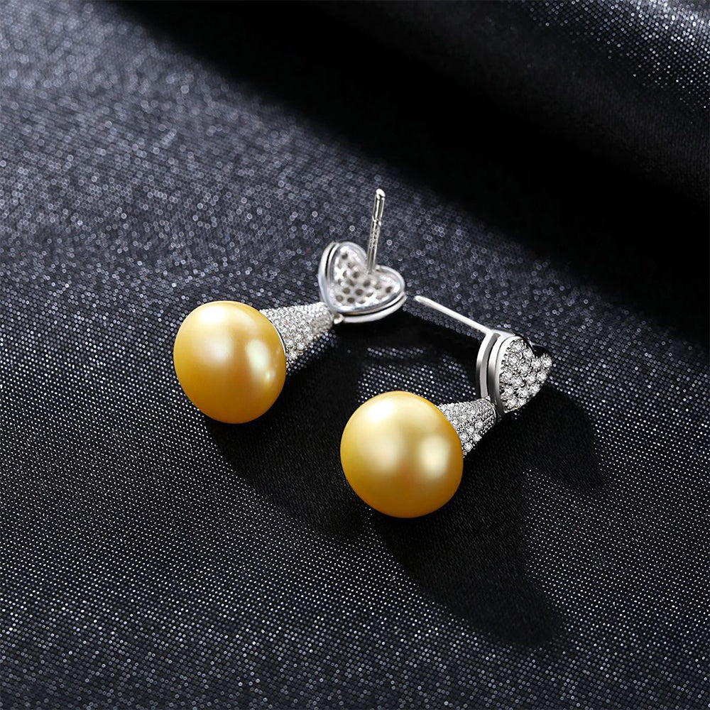 925 Sterling Silver Natural Pearl Drop Earrings Fashion Jewelry Gift for Women Girls