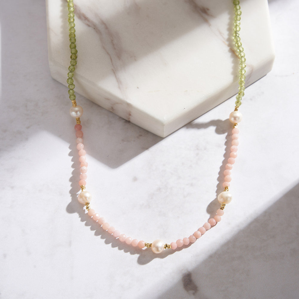 925 Sterling Silver Natural Pearl Necklace Fashion Jewelry Gift for Women Girls