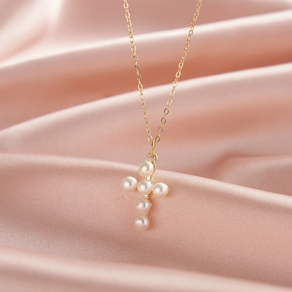 925 Sterling Silver Natural Pearl Necklace Fashion Jewelry Gift for Women Girls