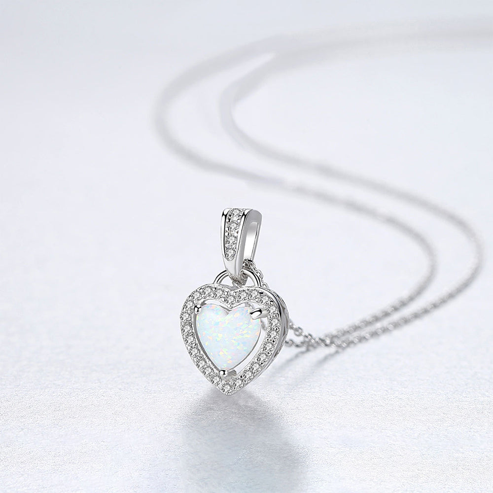925 Sterling Silver Heart Necklace Fashion Jewelry Gift for Women Girls