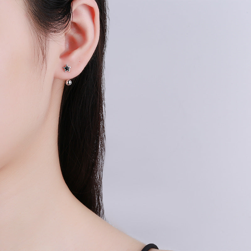 925 Sterling Silver Star Screw Back Stud Earrings