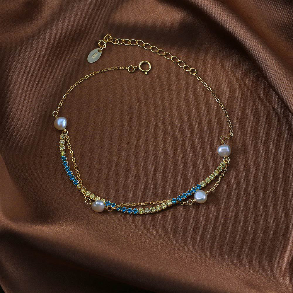925 Sterling Silver Pearl Bracelet Fashion Jewelry Gift for Women Girls