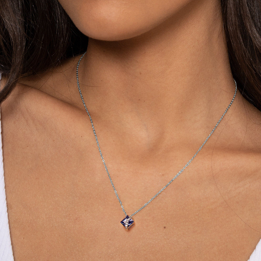 925 Sterling Silver Zircon Pendant Necklace