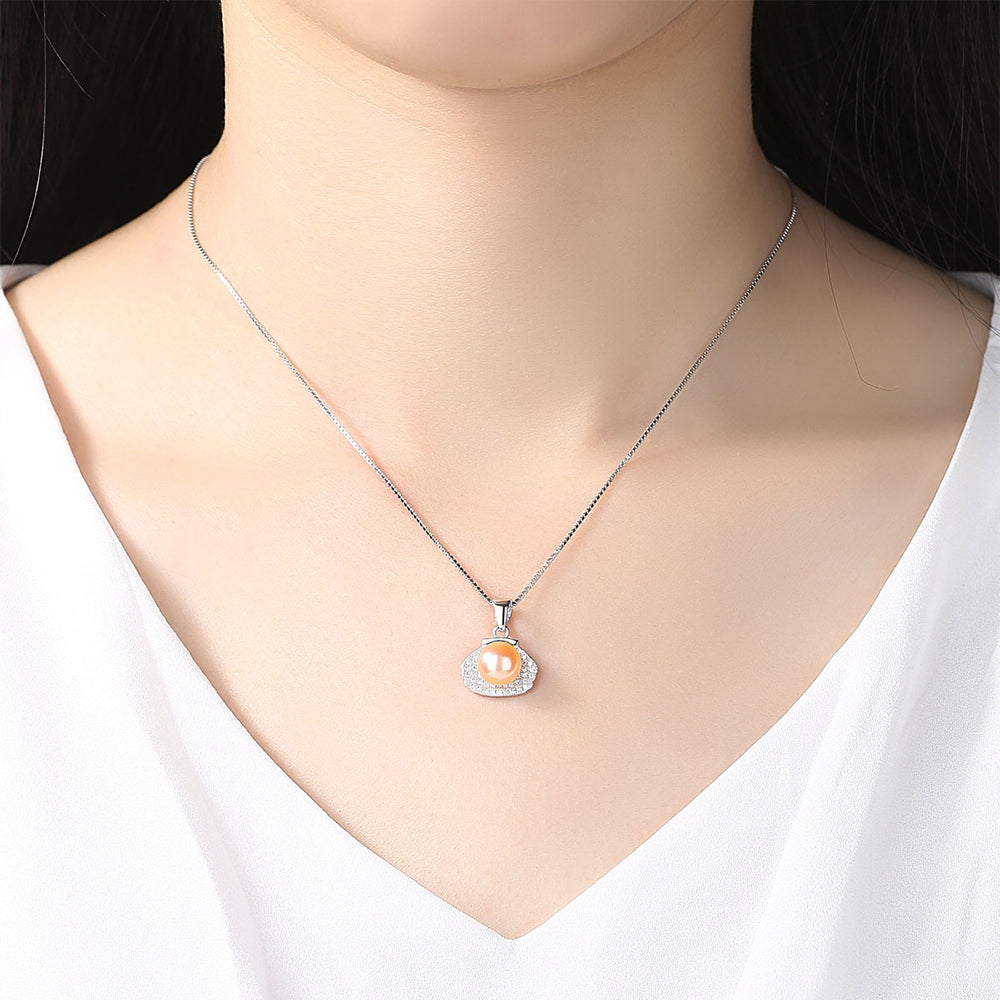 925 Sterling Silver Natural Pearl Drop Necklace Fashion Jewelry Gift for Women Girls