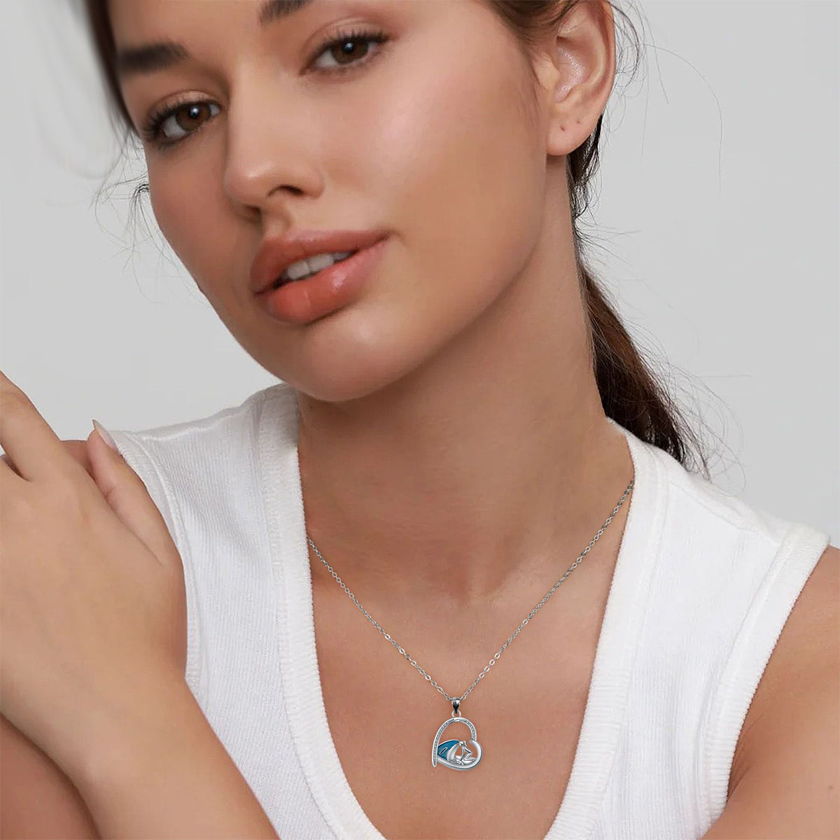 Copper With Silver Plated Heart Pendant Necklace