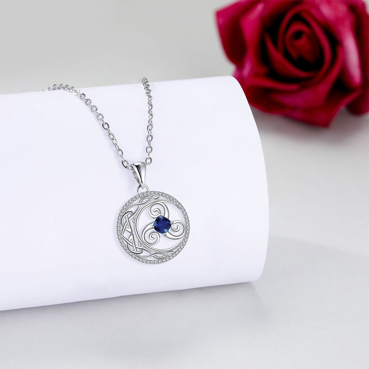 Copper With Silver Plated Circle Pendant Necklace