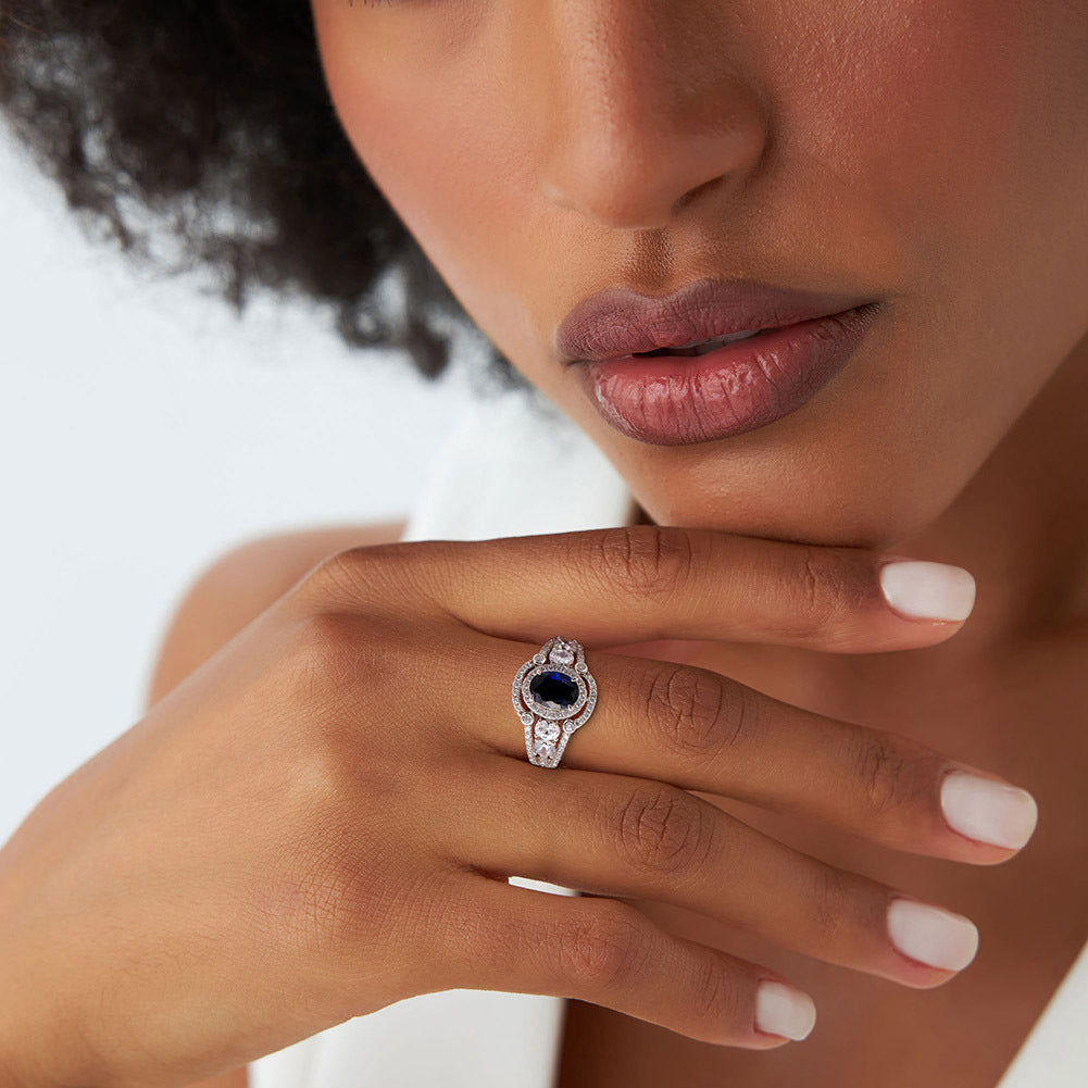 Anillo de circonita de plata de ley 925