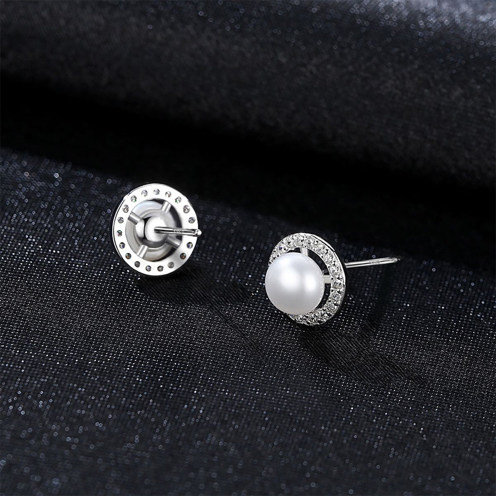 925 Sterling Silver Natural Pearl Drop Earrings Fashion Jewelry Gift for Women Girls