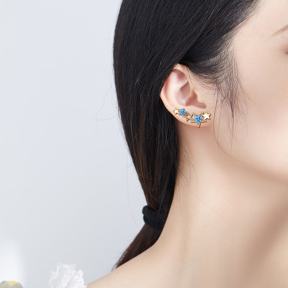 Pendientes de joyería de moda de cobre con baño de plata