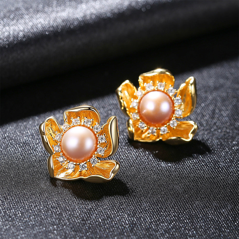 925 Sterling Silver Natural Pearl Drop Earrings Fashion Jewelry Gift for Women Girls