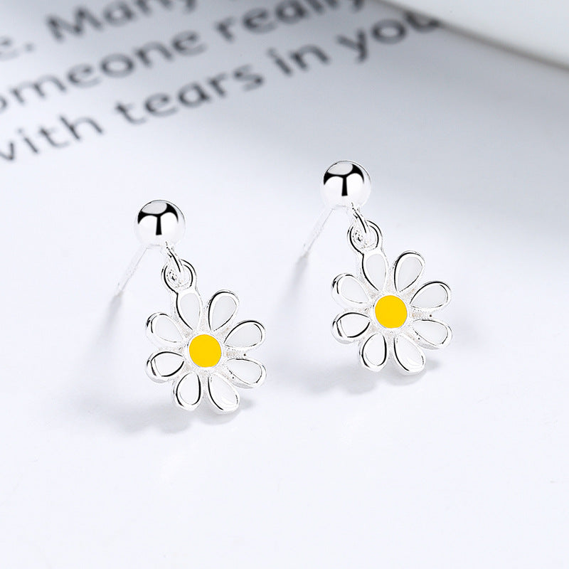 925 Sterling Silver Flower Screw Back Stud Earrings