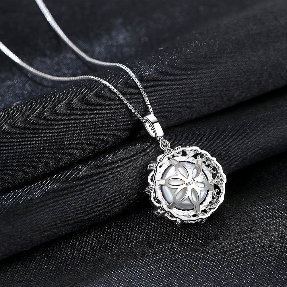 925 Sterling Silver Natural Pearl Drop Necklace Fashion Jewelry Gift for Women Girls