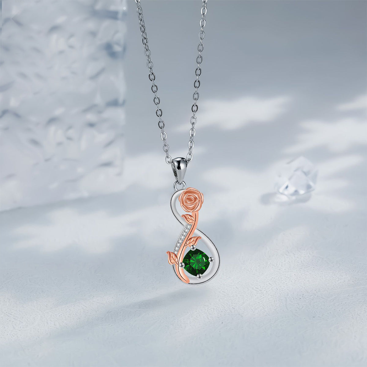 Copper With Silver/Rosegold Plated Infinity Pendant Necklace