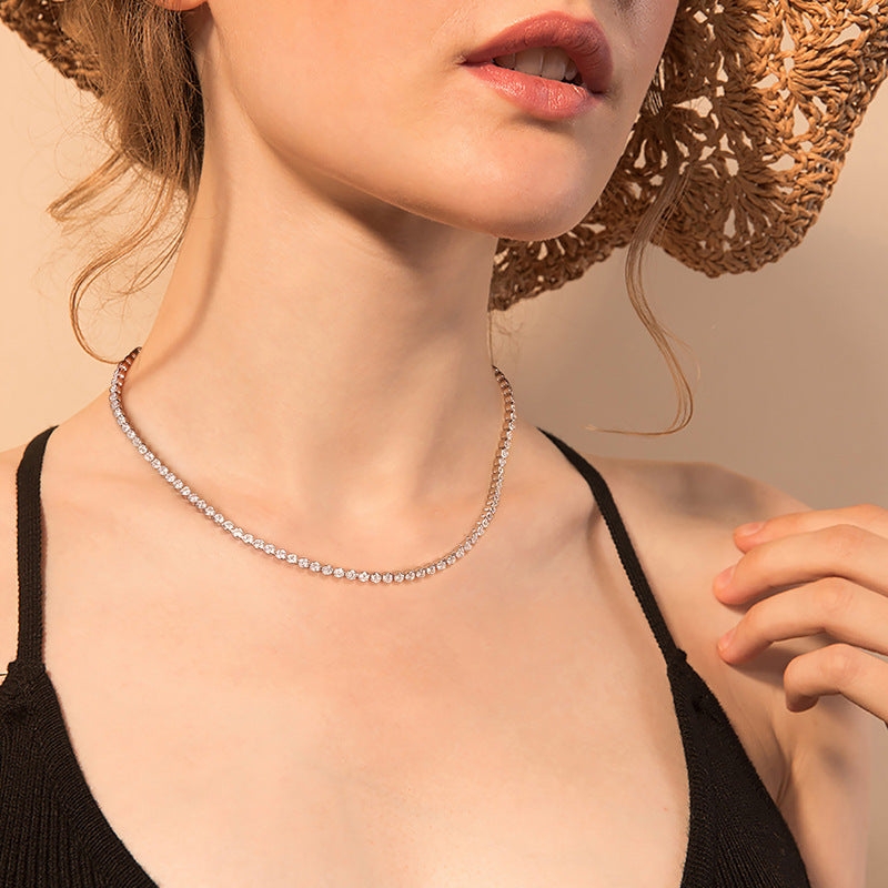 925 Sterling Silver Tennis Necklace