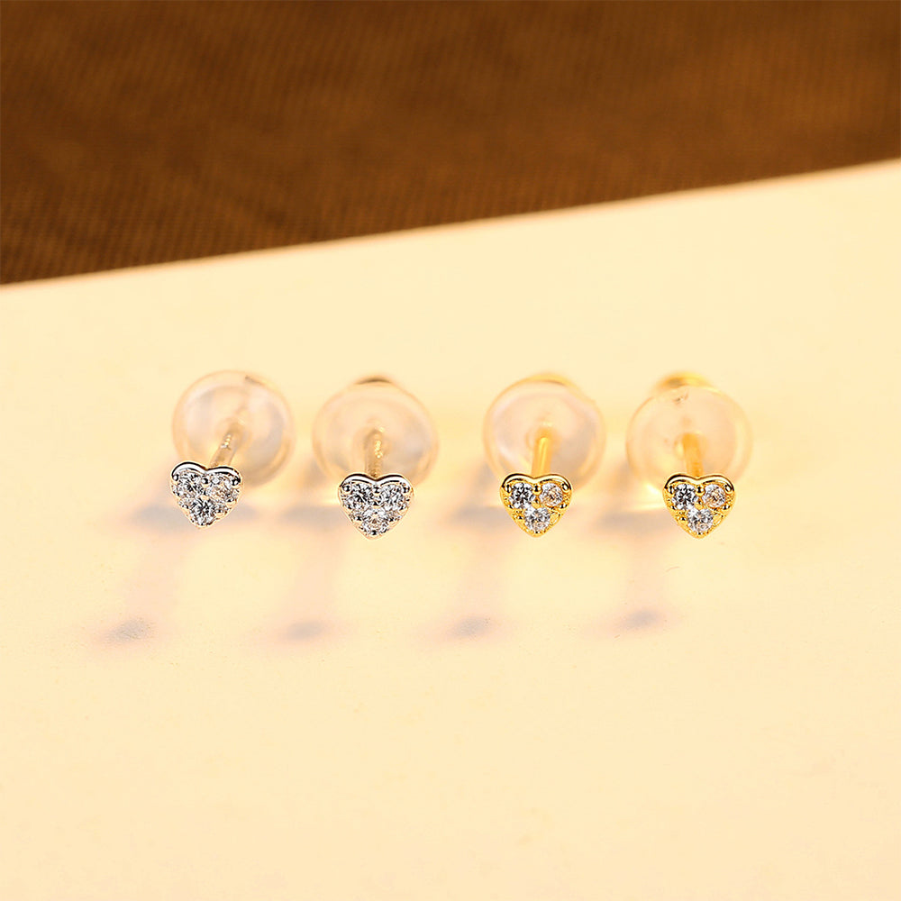925 Sterling Silver Heart Earrings Fashion Jewelry Gift for Women Girls