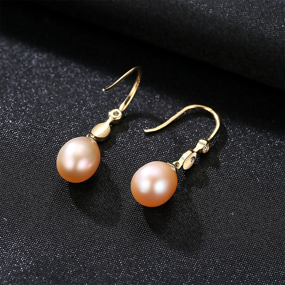 925 Sterling Silver Natural Pearl Drop Earrings Fashion Jewelry Gift for Women Girls