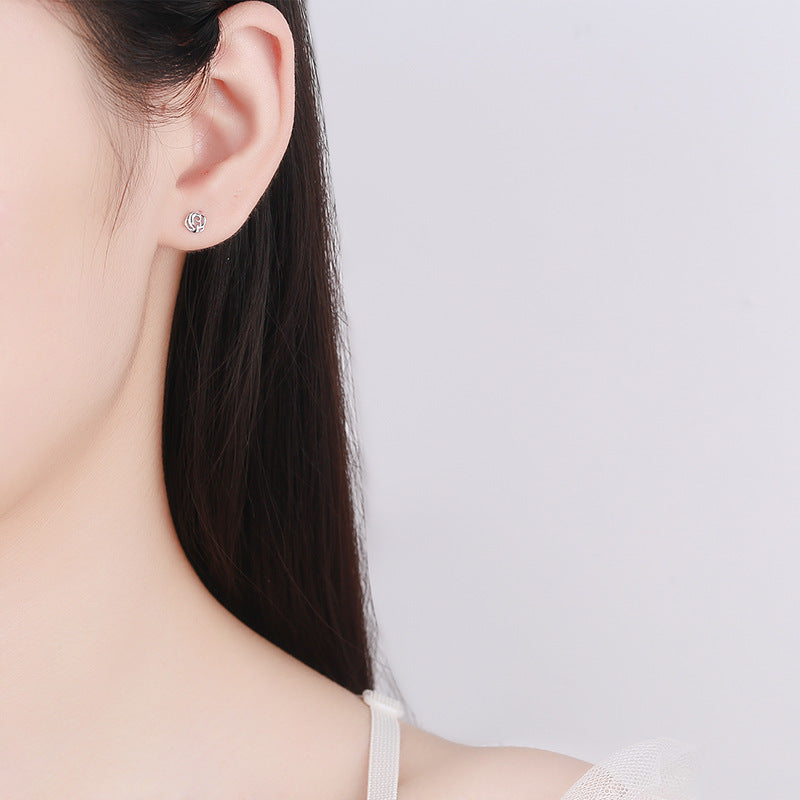 925 Sterling Silver Flower Screw Back Stud Earrings