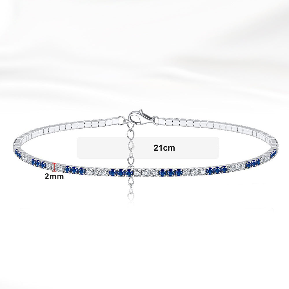 925 Sterling Silver Tennis Anklet