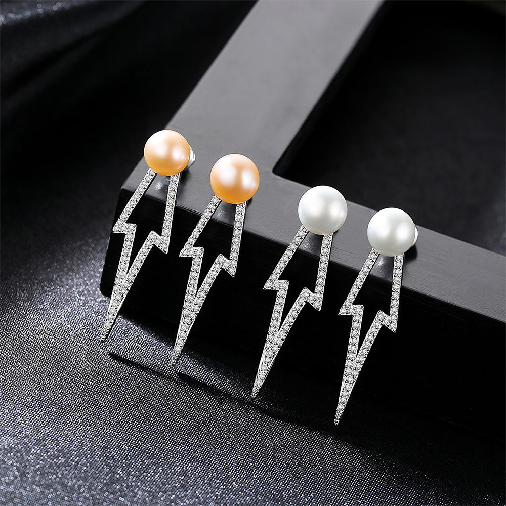925 Sterling Silver Natural Pearl Drop Earrings Fashion Jewelry Gift for Women Girls