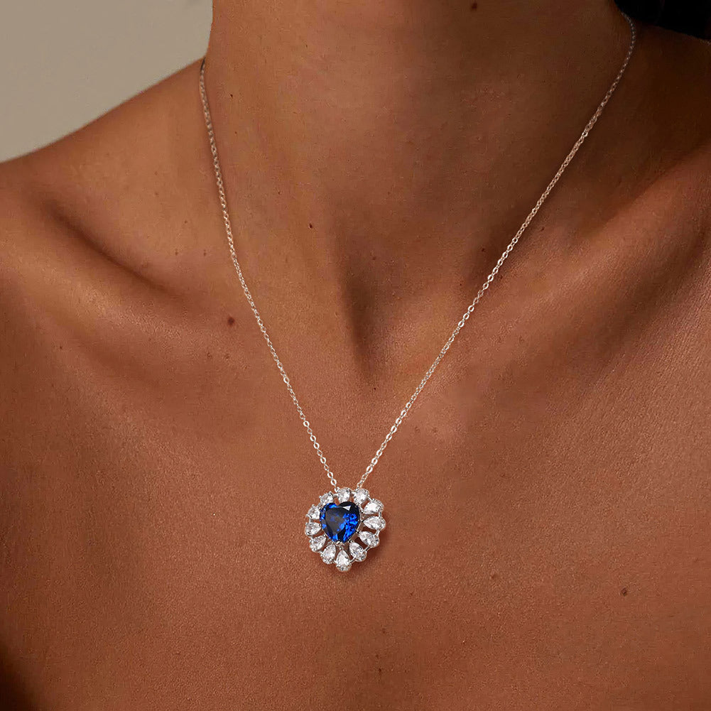 925 Sterling Silver Zircon Pendant Necklace