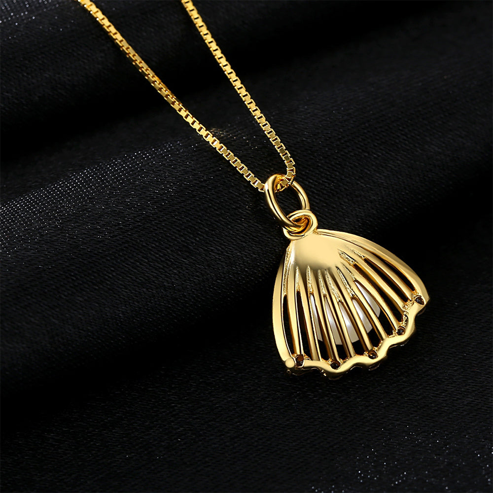 925 Sterling Silver Natural Pearl Drop Necklace Fashion Jewelry Gift for Women Girls