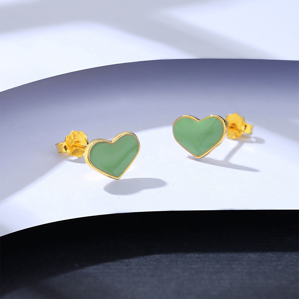 925 Sterling Silver Heart Earrings Fashion Jewelry Gift for Women Girls