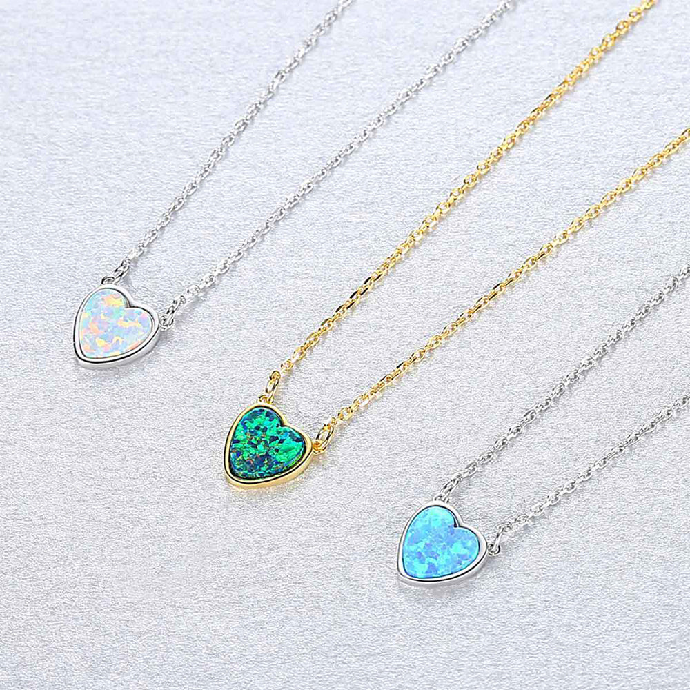 925 Sterling Silver Heart Necklace Fashion Jewelry Gift for Women Girls