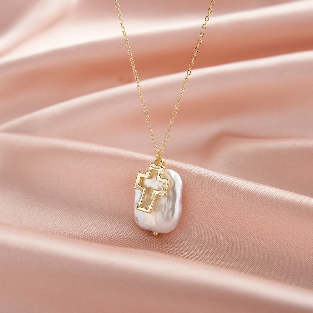 925 Sterling Silver Natural Pearl Necklace Fashion Jewelry Gift for Women Girls
