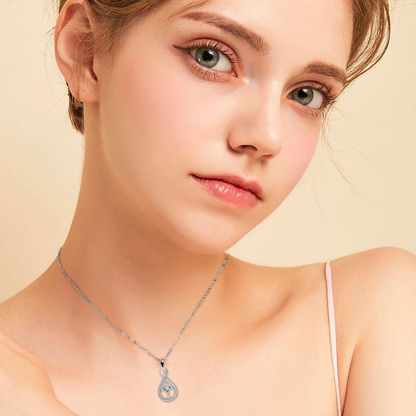 Copper With Silver Plated Infinity Pendant Necklace