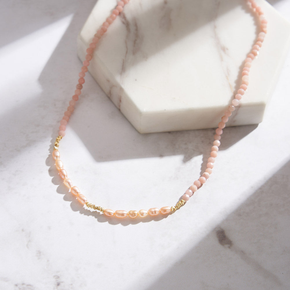 925 Sterling Silver Natural Pearl Necklace Fashion Jewelry Gift for Women Girls