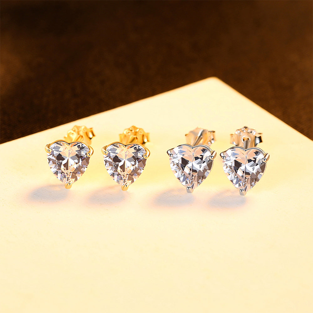 925 Sterling Silver Heart Earrings Fashion Jewelry Gift for Women Girls
