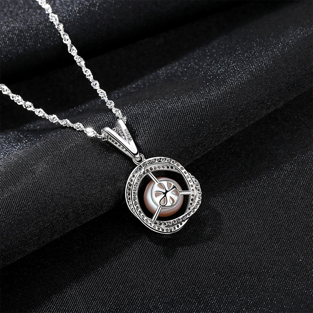 925 Sterling Silver Natural Pearl Drop Necklace Fashion Jewelry Gift for Women Girls