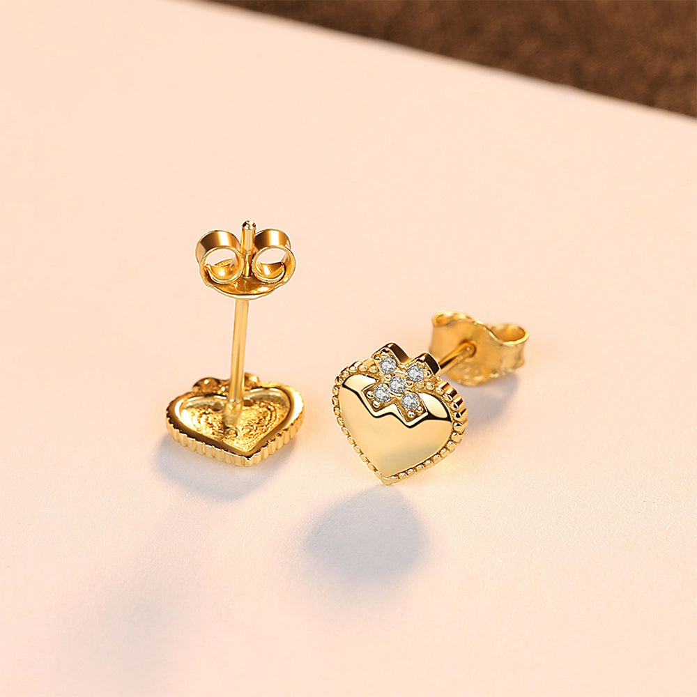925 Sterling Silver Heart Earrings Fashion Jewelry Gift for Women Girls