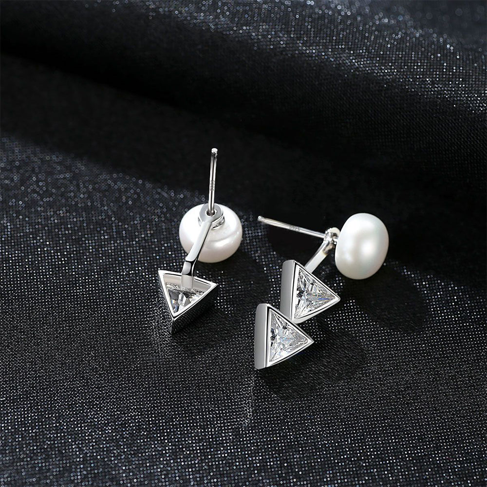 925 Sterling Silver Natural Pearl Long Drop Earrings Fashion Jewelry Gift for Women Girls