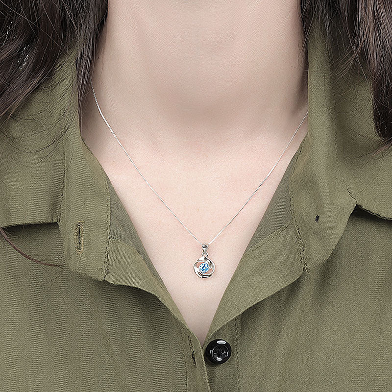 925 Sterling Silver Fashion Zircon Necklace