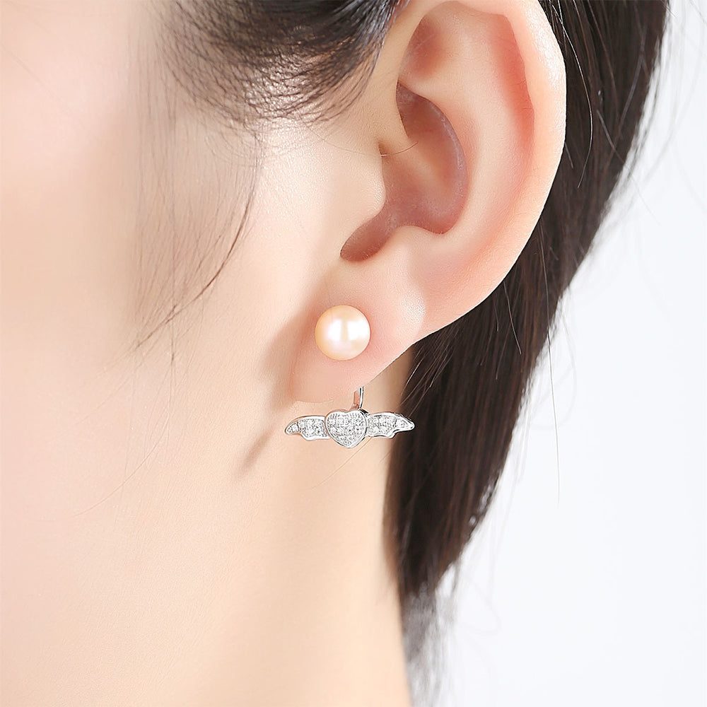Pendientes colgantes de perla natural de plata de ley 925, joyería de moda, regalo para mujeres y niñas.