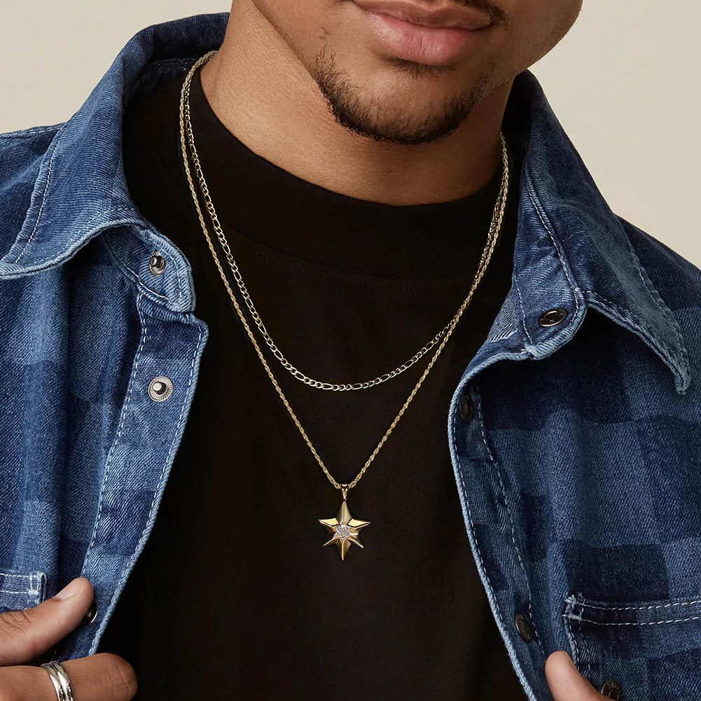 925 Sterling Silver Star Pendant Necklace