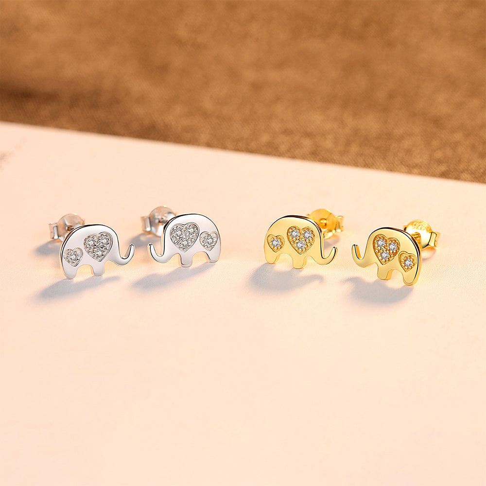 925 Sterling Silver Elephant Earrings Fashion Jewelry Gift for Women Girls
