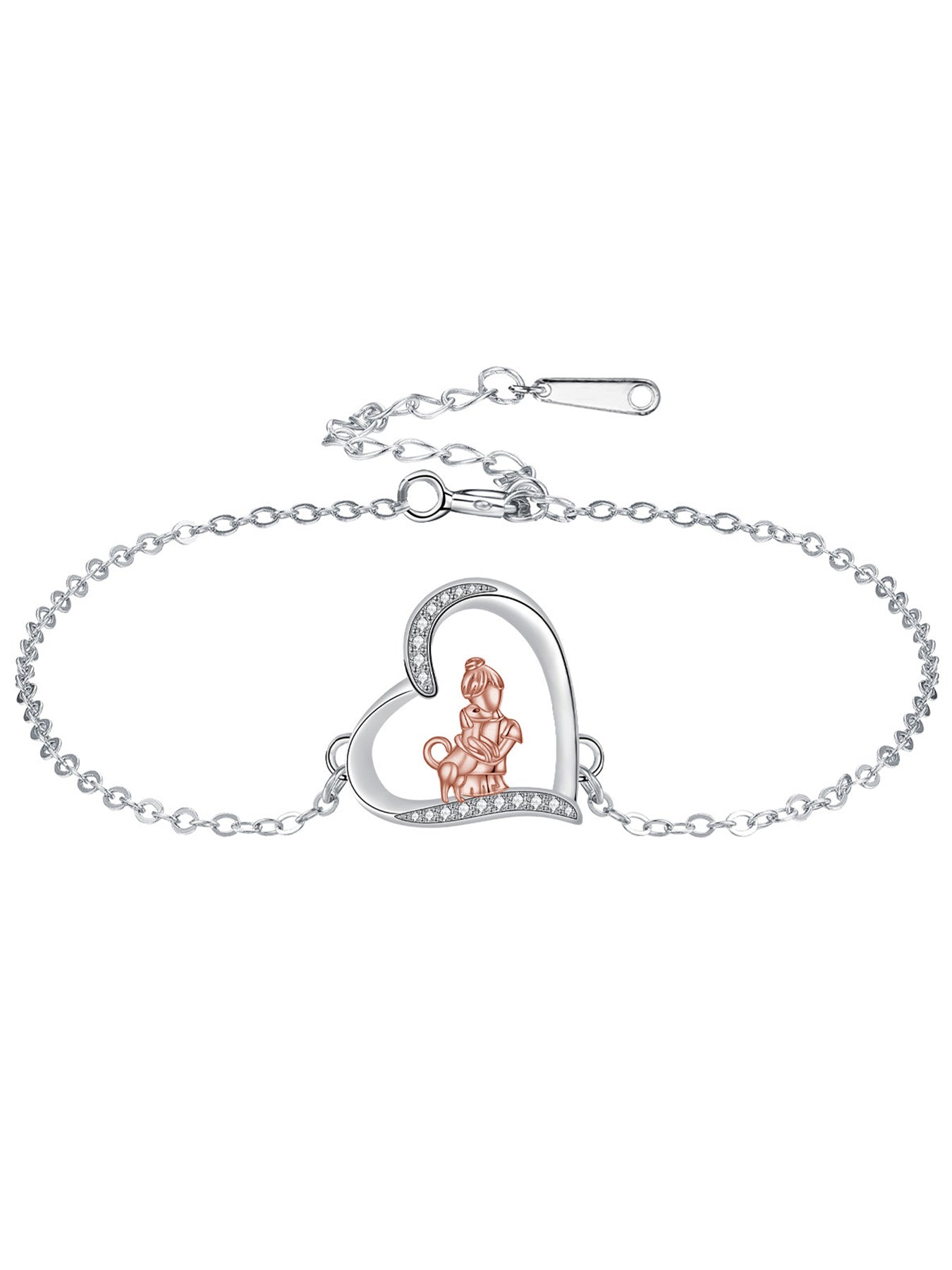 Cute Heart Charm Bracelet, Fashionable Jewelry for Women & Girls, Trendy All-match & Exquisite Jewelry for Birthday Gift