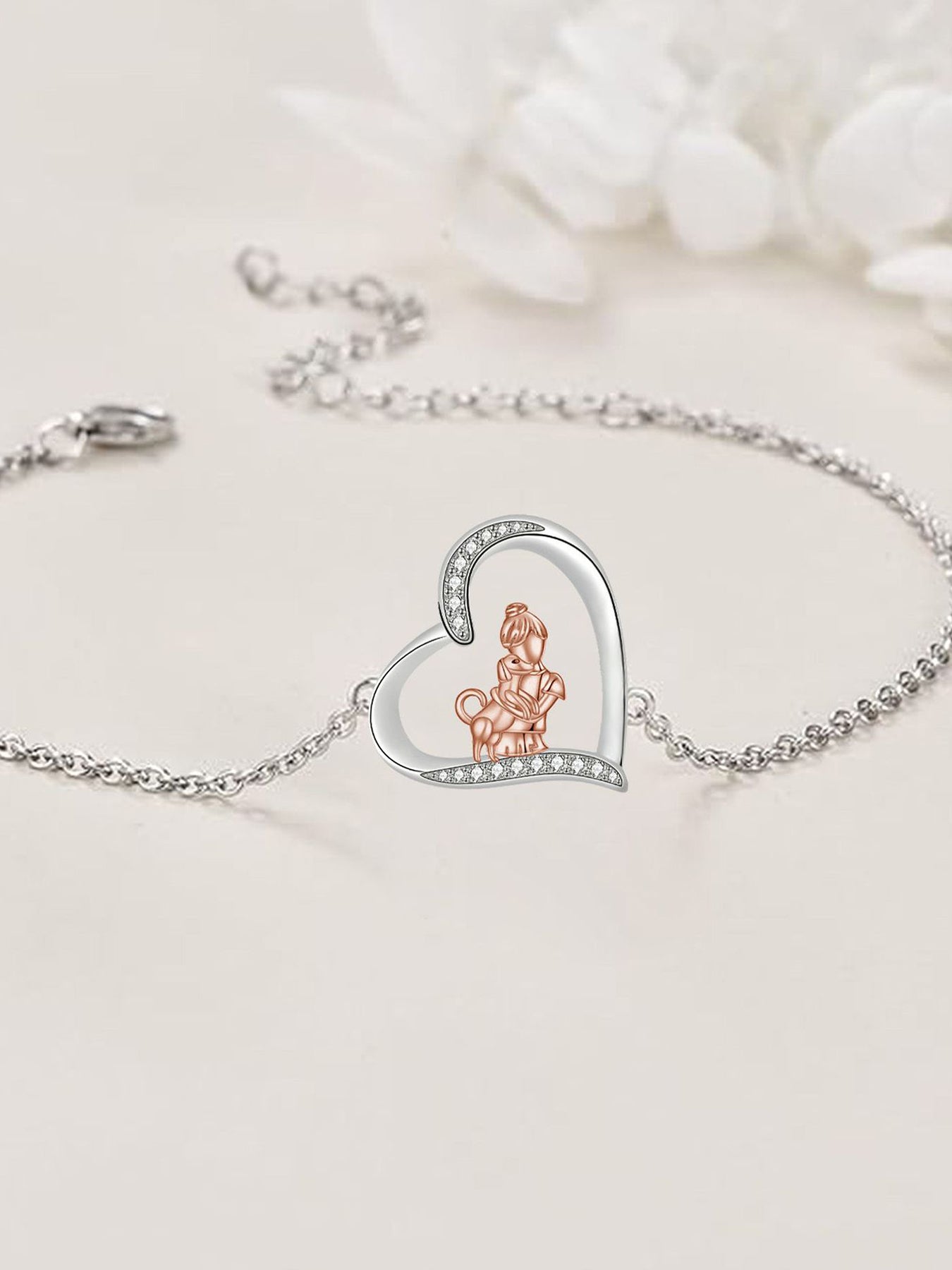 Cute Heart Charm Bracelet, Fashionable Jewelry for Women & Girls, Trendy All-match & Exquisite Jewelry for Birthday Gift