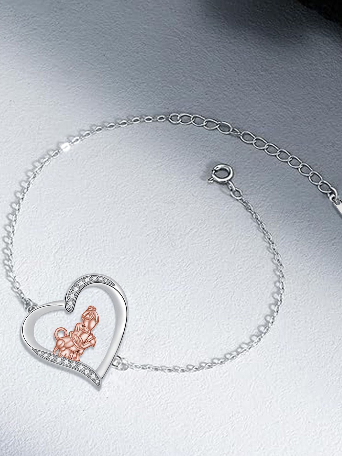 Cute Heart Charm Bracelet, Fashionable Jewelry for Women & Girls, Trendy All-match & Exquisite Jewelry for Birthday Gift